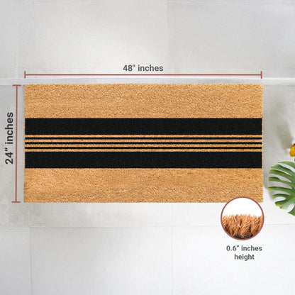 Parallel Charm Natural Coir Doormat - 24x48