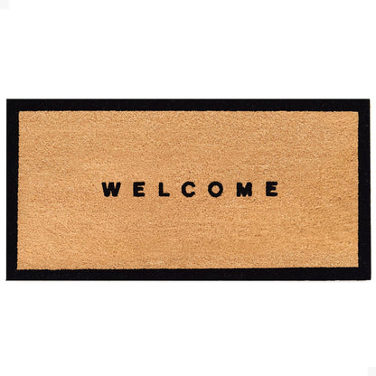 Welcome w/ Border Natural Coir Doormat