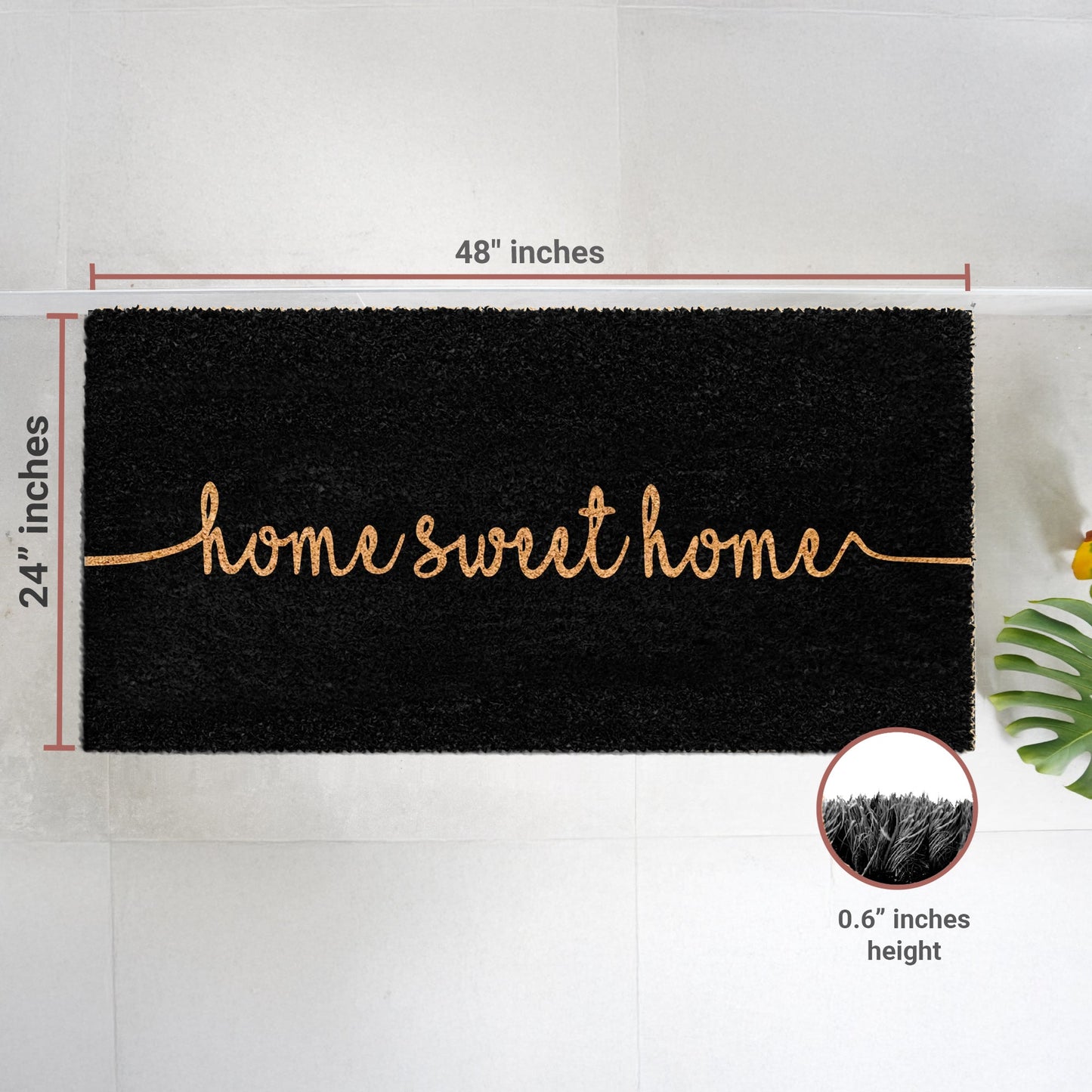 Rustic Greet Natural Coir Doormat - 24x48