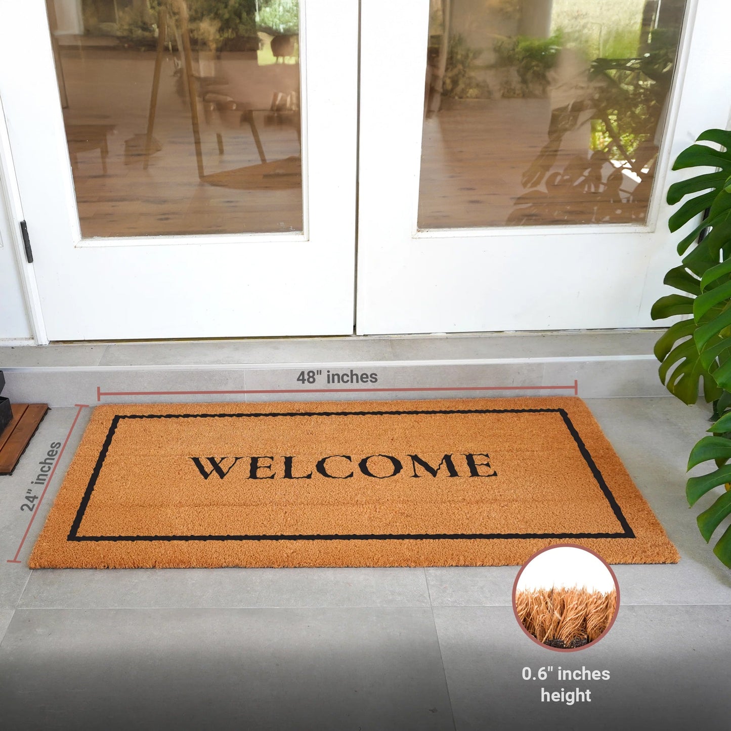 Classic Welcome Natural Coir Doormat - 24x48