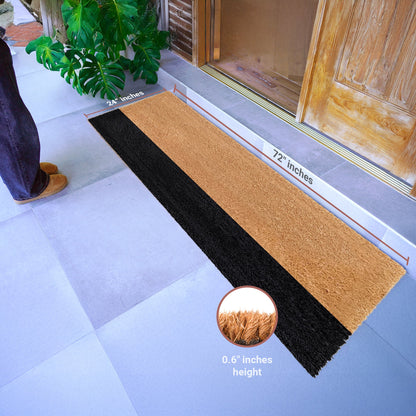 Sleek Horizon Natural Coir Doormat - 24x72