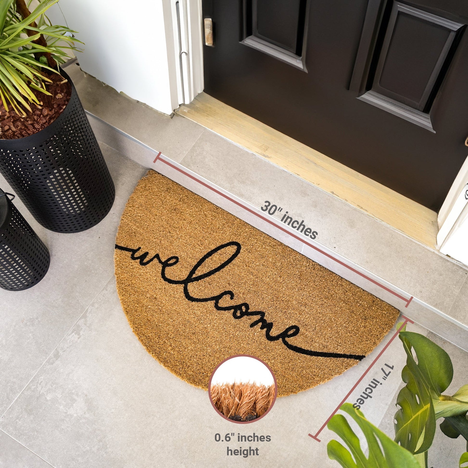 Lunar Welcome Natural Coir Doormat