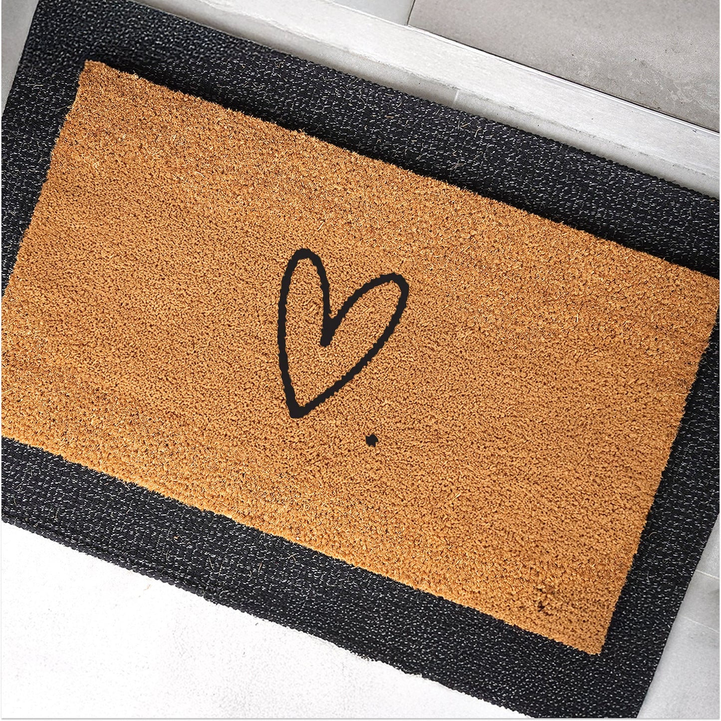 Sweet Heart Natural Coir Doormat - 17x30
