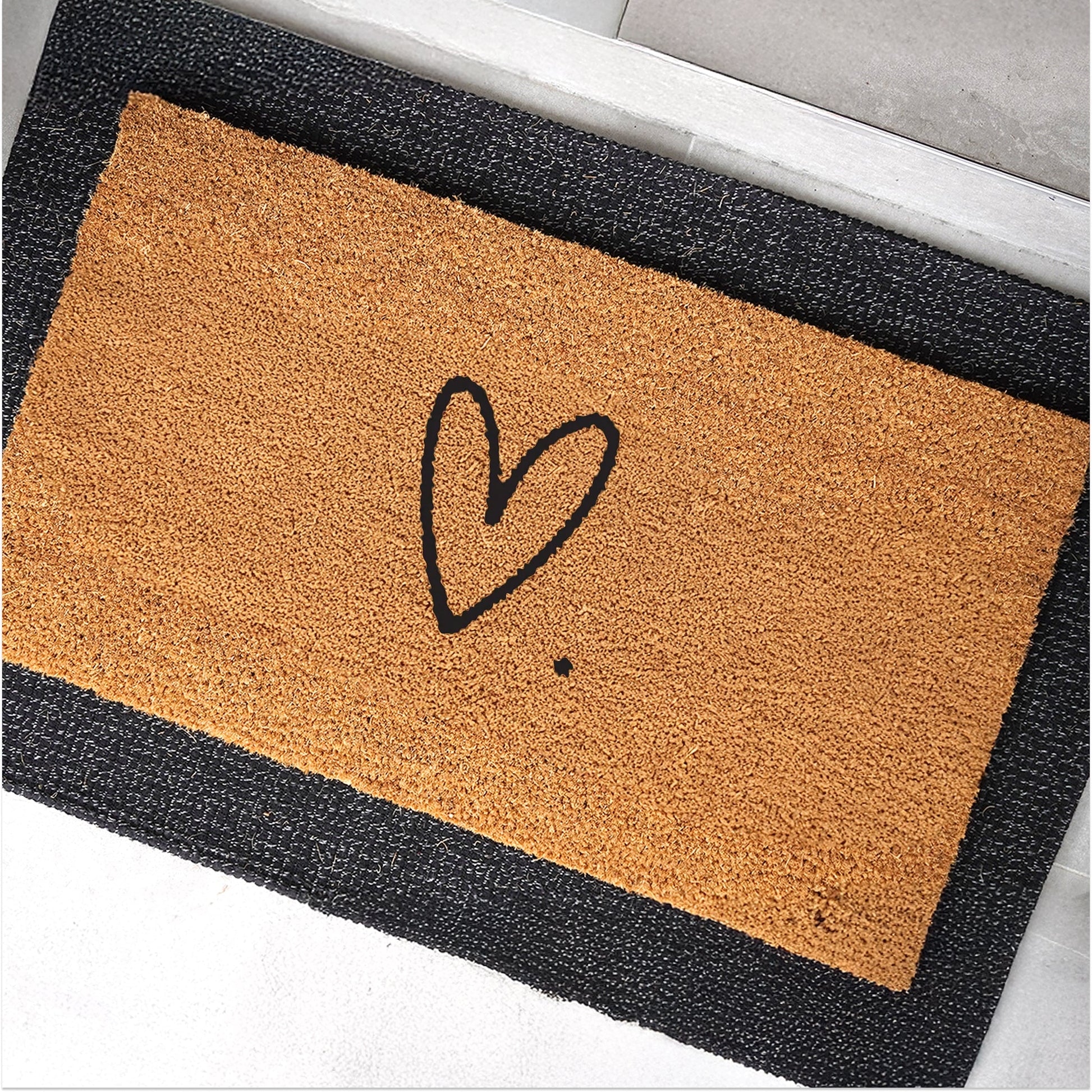 Sweet Heart Natural Coir Doormat - 17x30