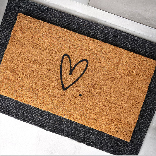 Sweet Heart Natural Coir Doormat - 17x30