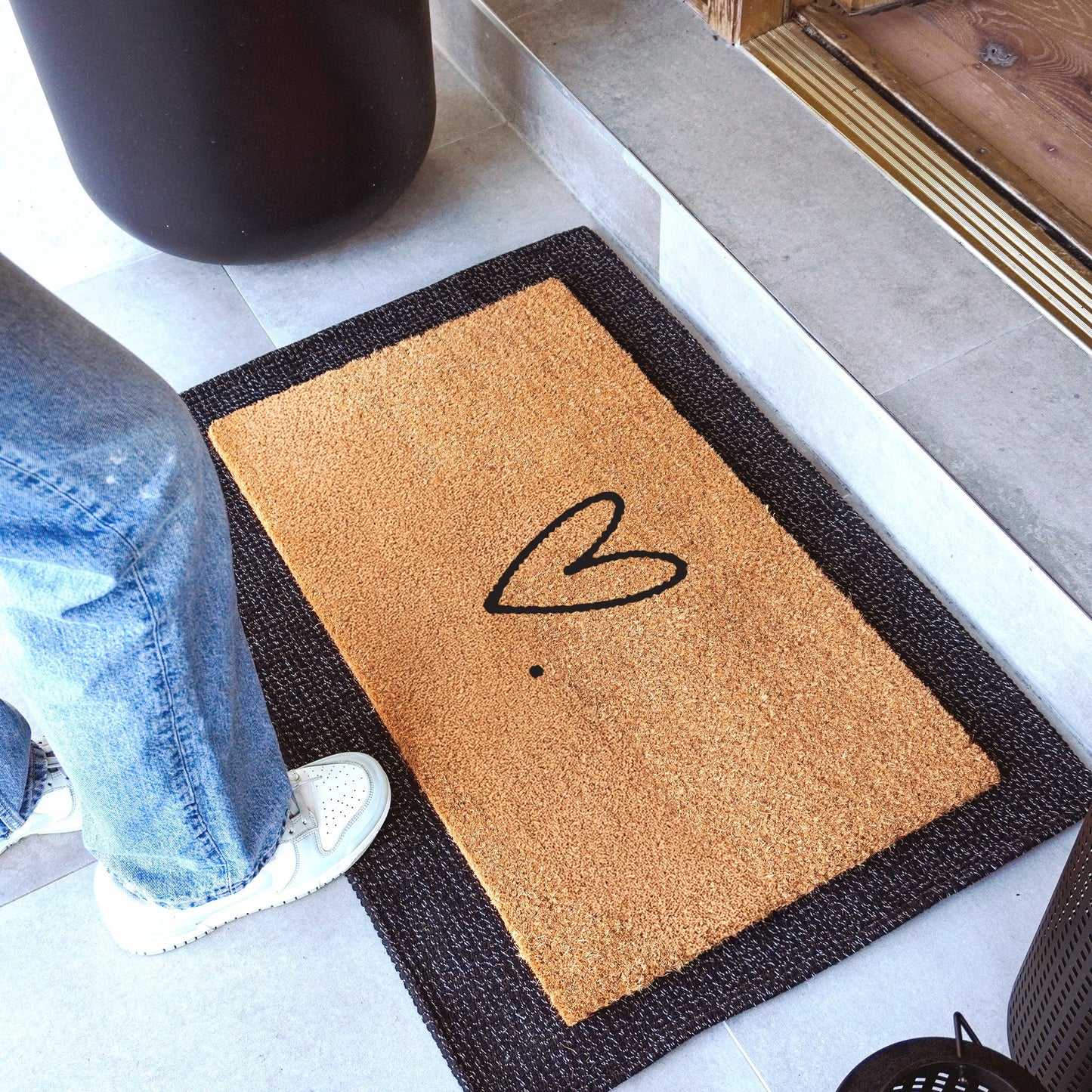 Sweet Heart Natural Coir Doormat - 17x30