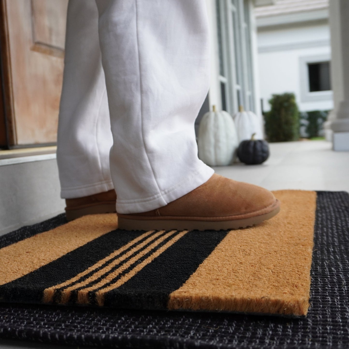 Parallel Charm Natural Coir Doormat - 17x30