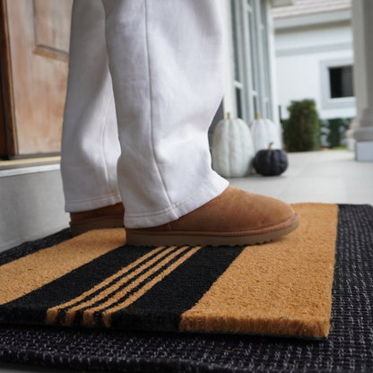Parallel Charm Natural Coir Doormat - 17x30