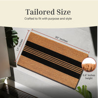 Parallel Charm Natural Coir Doormat - 17x30