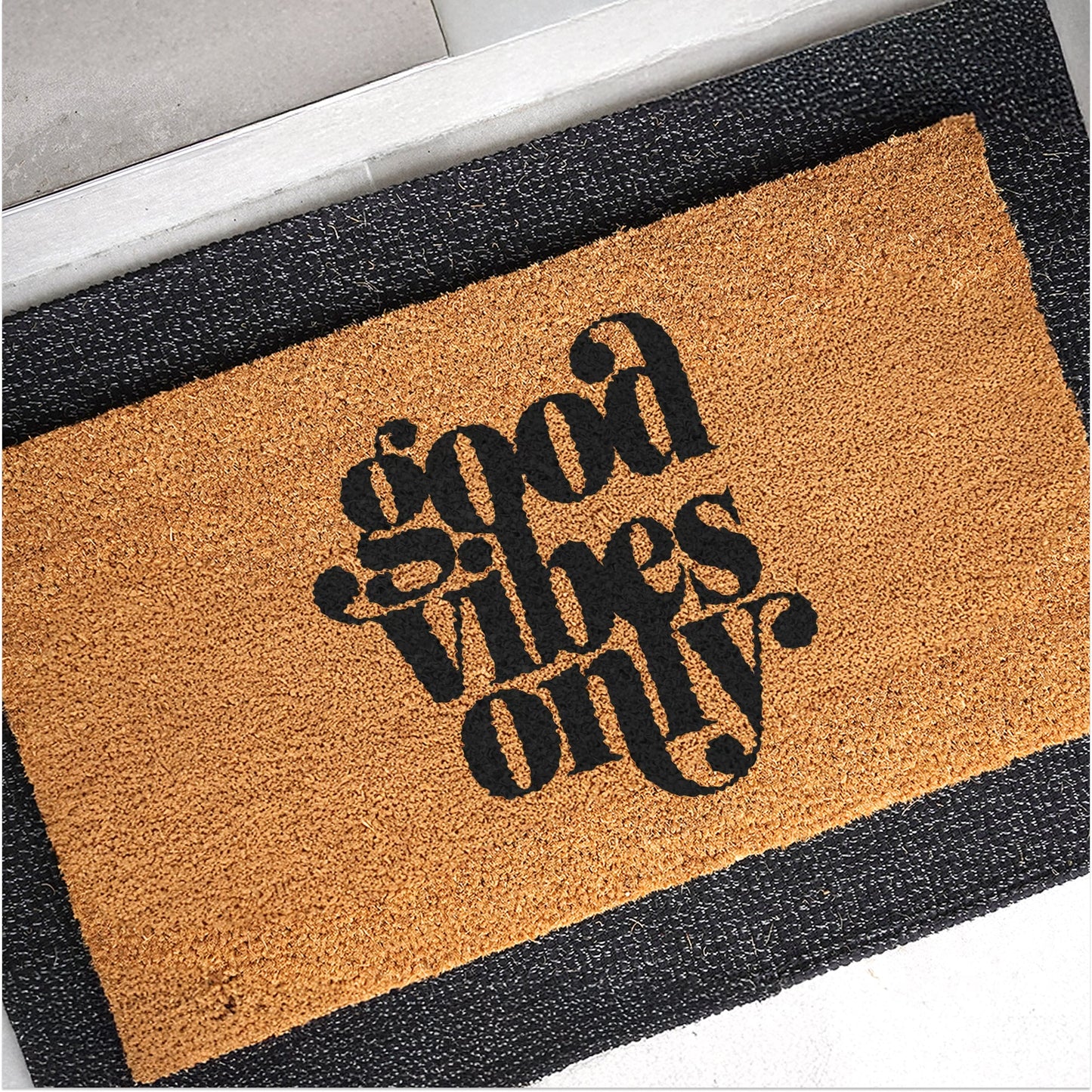Good Vibes Only Natural Coir Doormat - 17x30