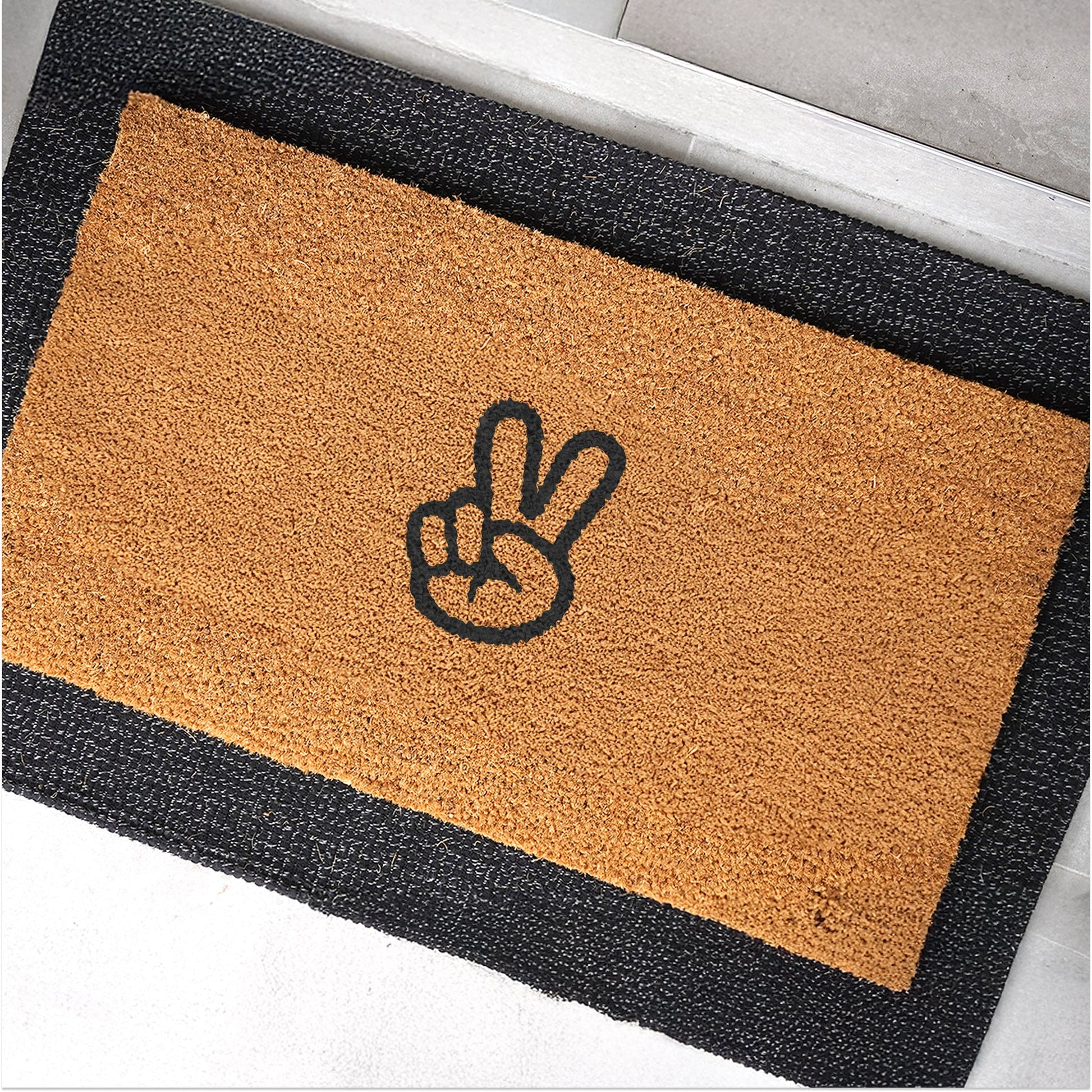 Peace Out Natural Coir Doormat - 17x30