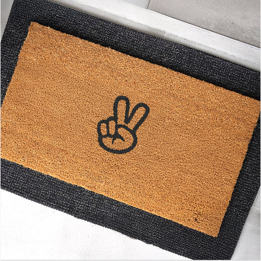 Peace Out Natural Coir Doormat - 17x30