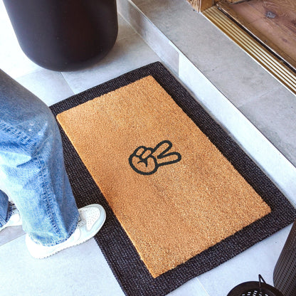 Peace Out Natural Coir Doormat - 17x30