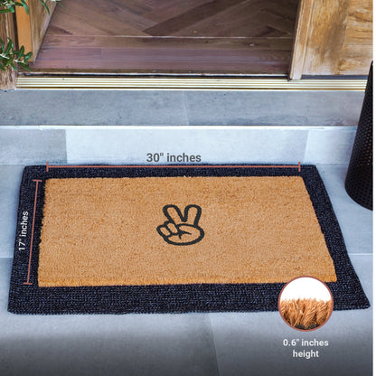 Peace Out Natural Coir Doormat - 17x30
