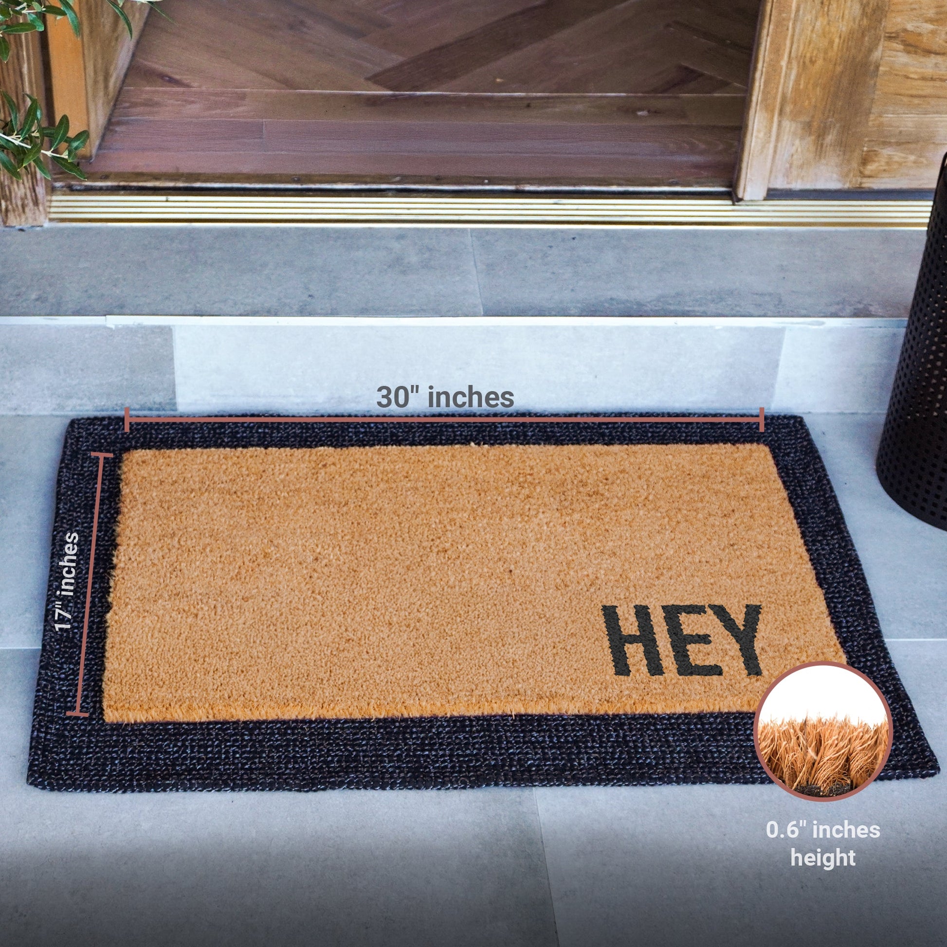 Hey Natural Coir Doormat - 17x30
