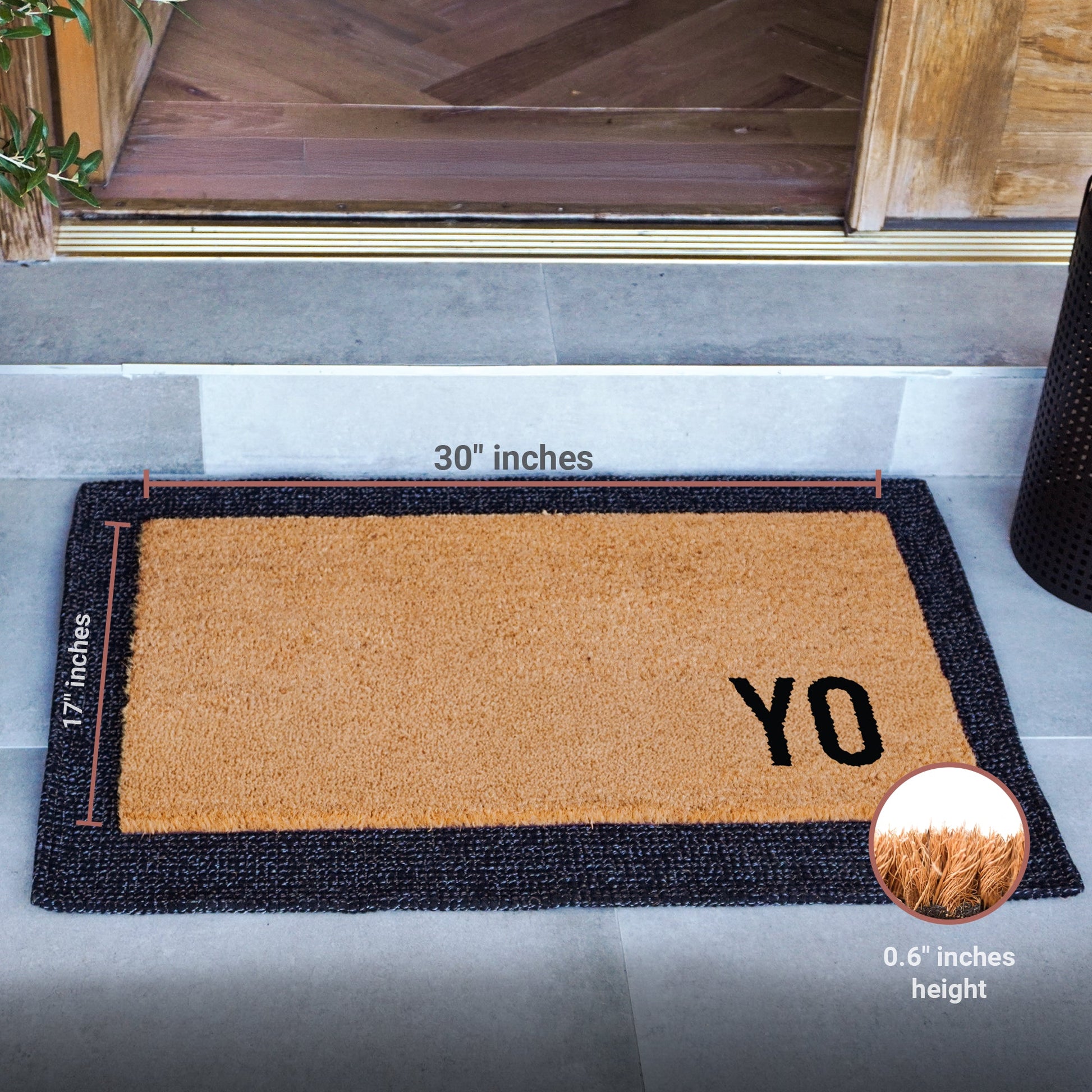 YO Natural Coir Doormat - 17x30