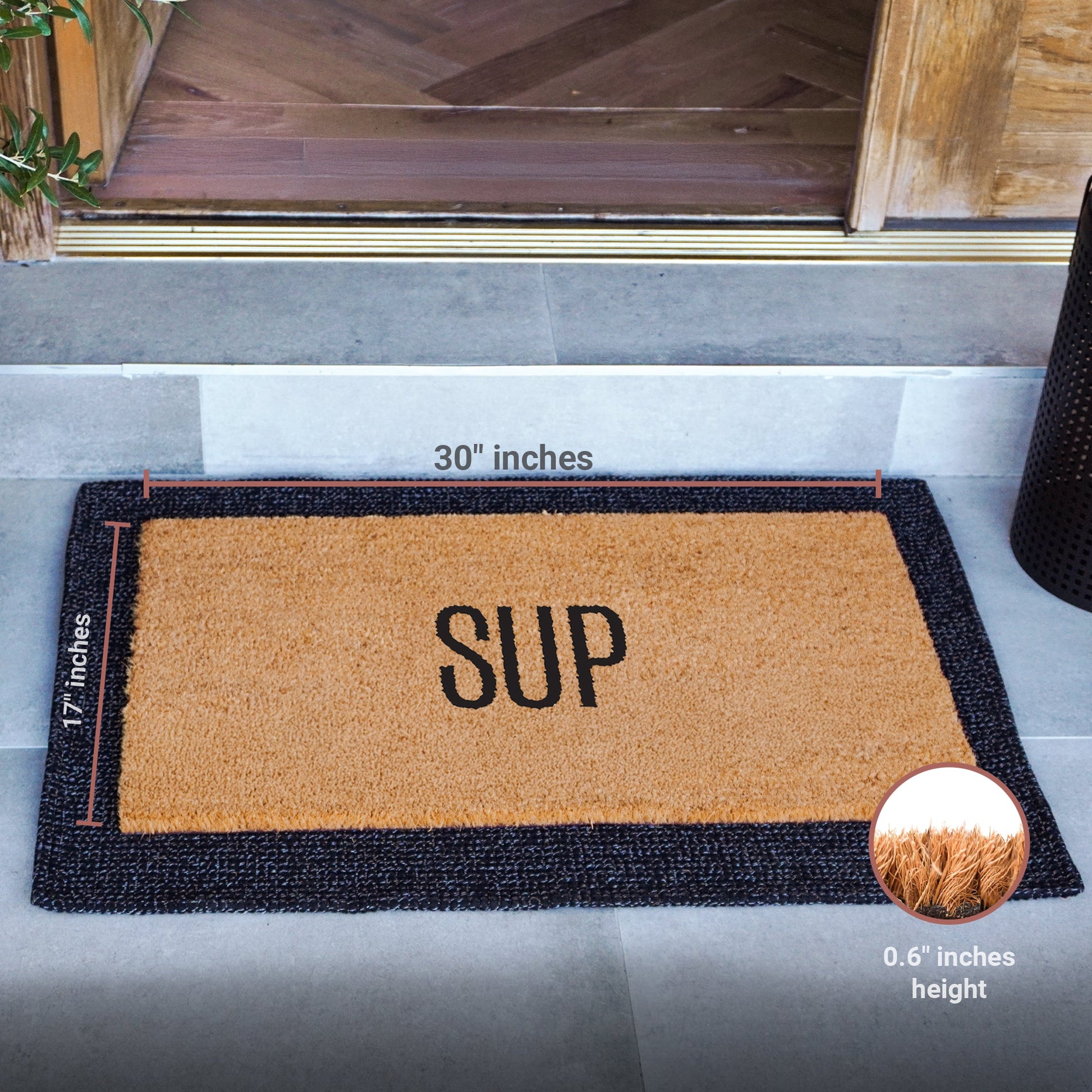 SUP Natural Coir Doormat - 17x30