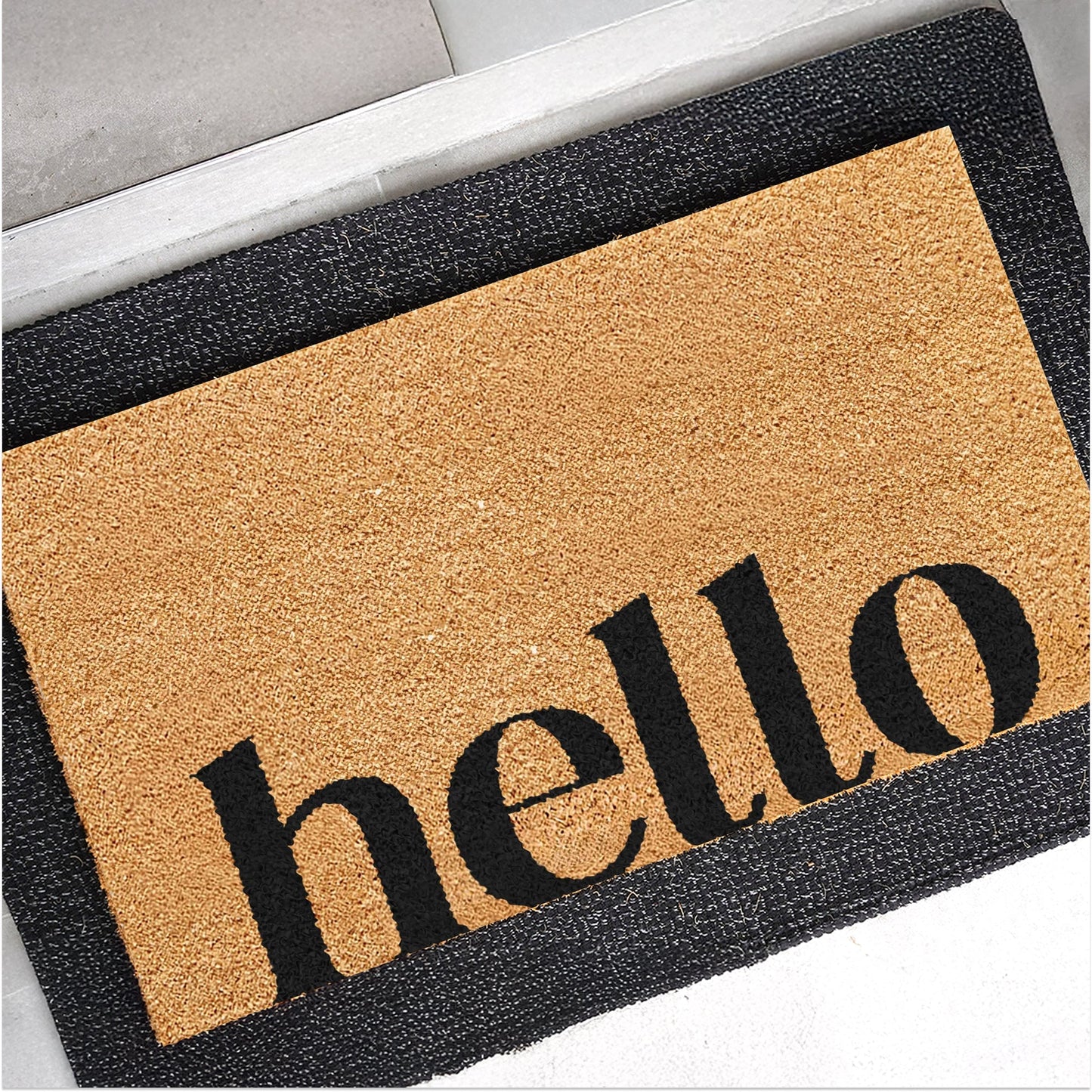 Bold Hello Natural Coir Doormat - 17x30