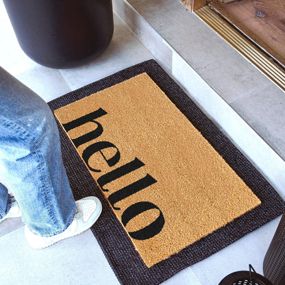 Bold Hello Natural Coir Doormat - 17x30