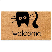 Welcome Cat Natural Coir Doormat
