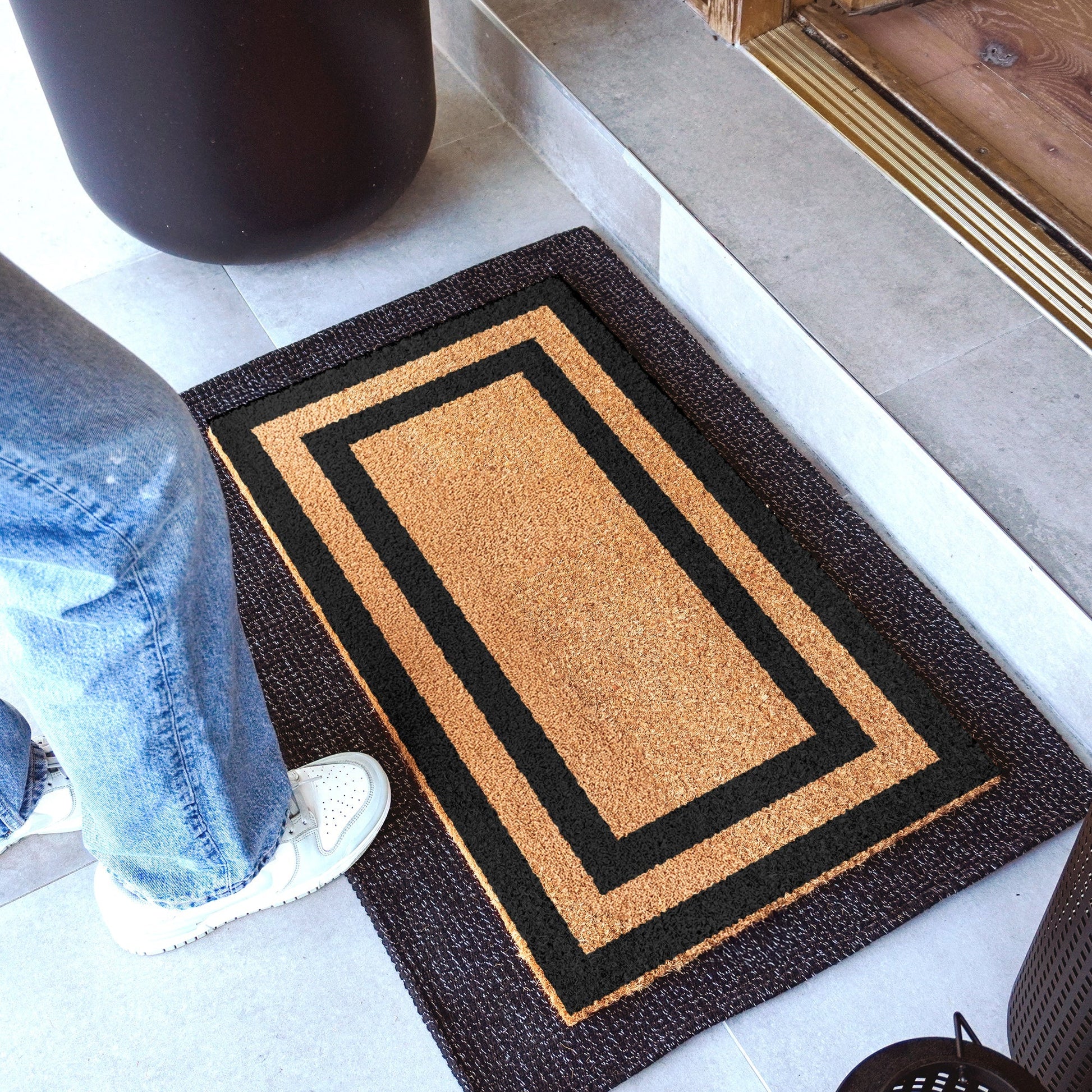 Borderline Natural Coir Doormat - 17x30