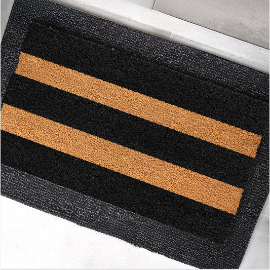 Wide Stripes Natural Coir Doormat - 17x30