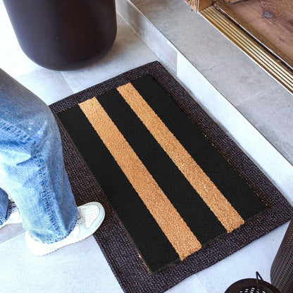 Wide Stripes Natural Coir Doormat - 17x30