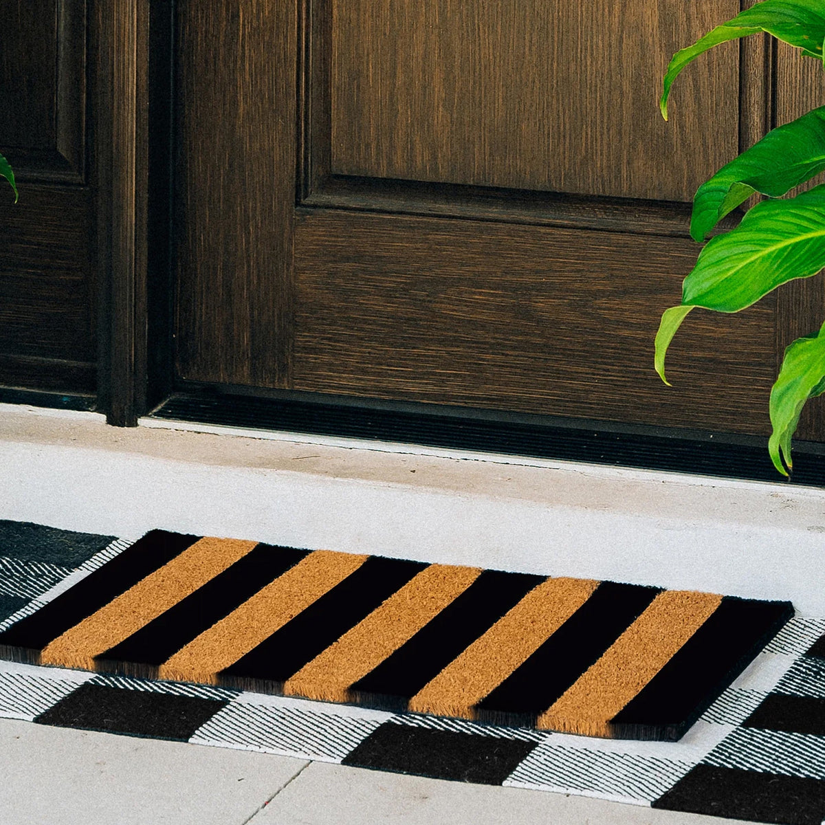 Right Stripes Natural Coir Doormat - 17x30