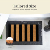 Right Stripes Natural Coir Doormat - 17x30