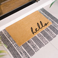 Meet and Greet Natural Coir Doormat - 17x30