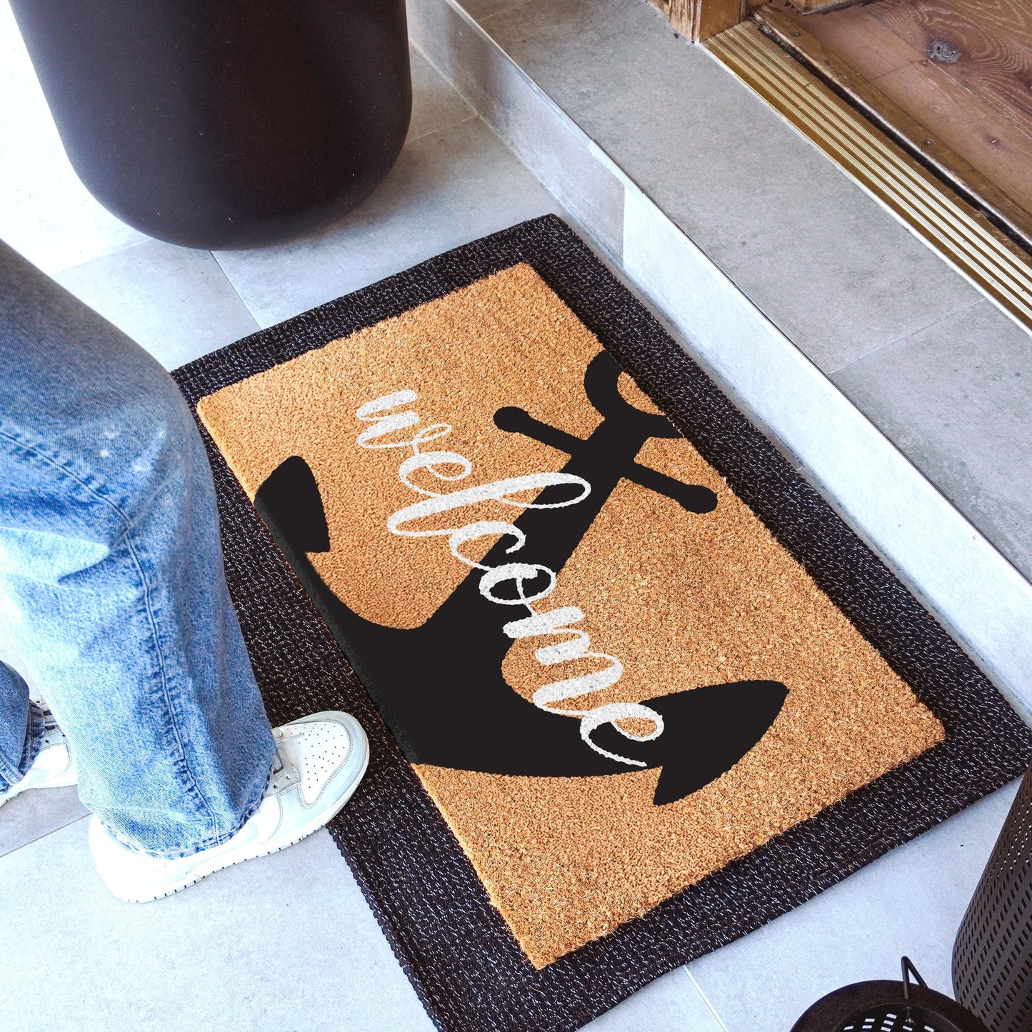 Welcome Aboard Natural Coir Doormat - 17x30