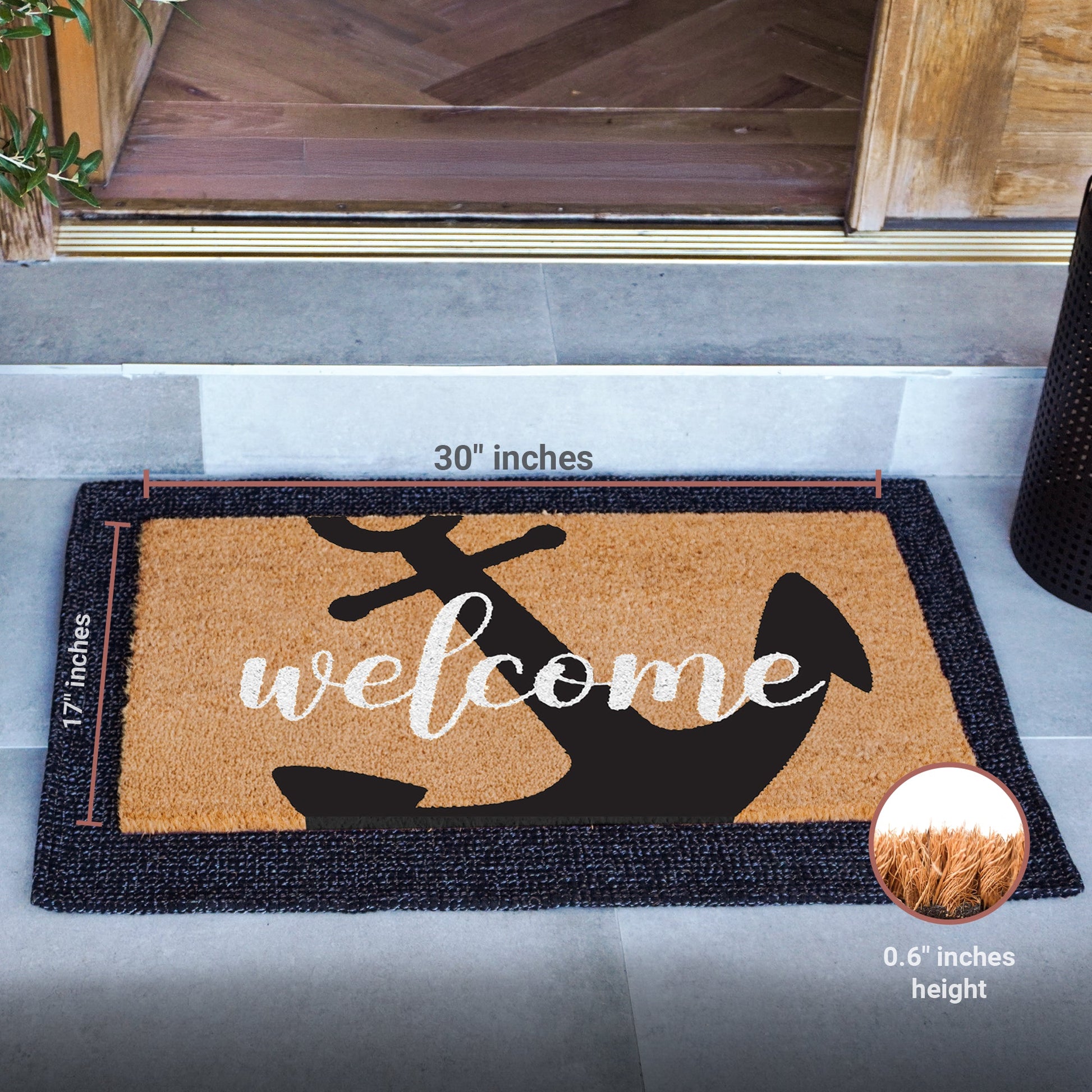 Welcome Aboard Natural Coir Doormat - 17x30