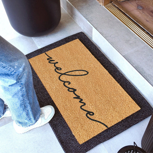 Signature Welcome Natural Coir Doormat - 17x30