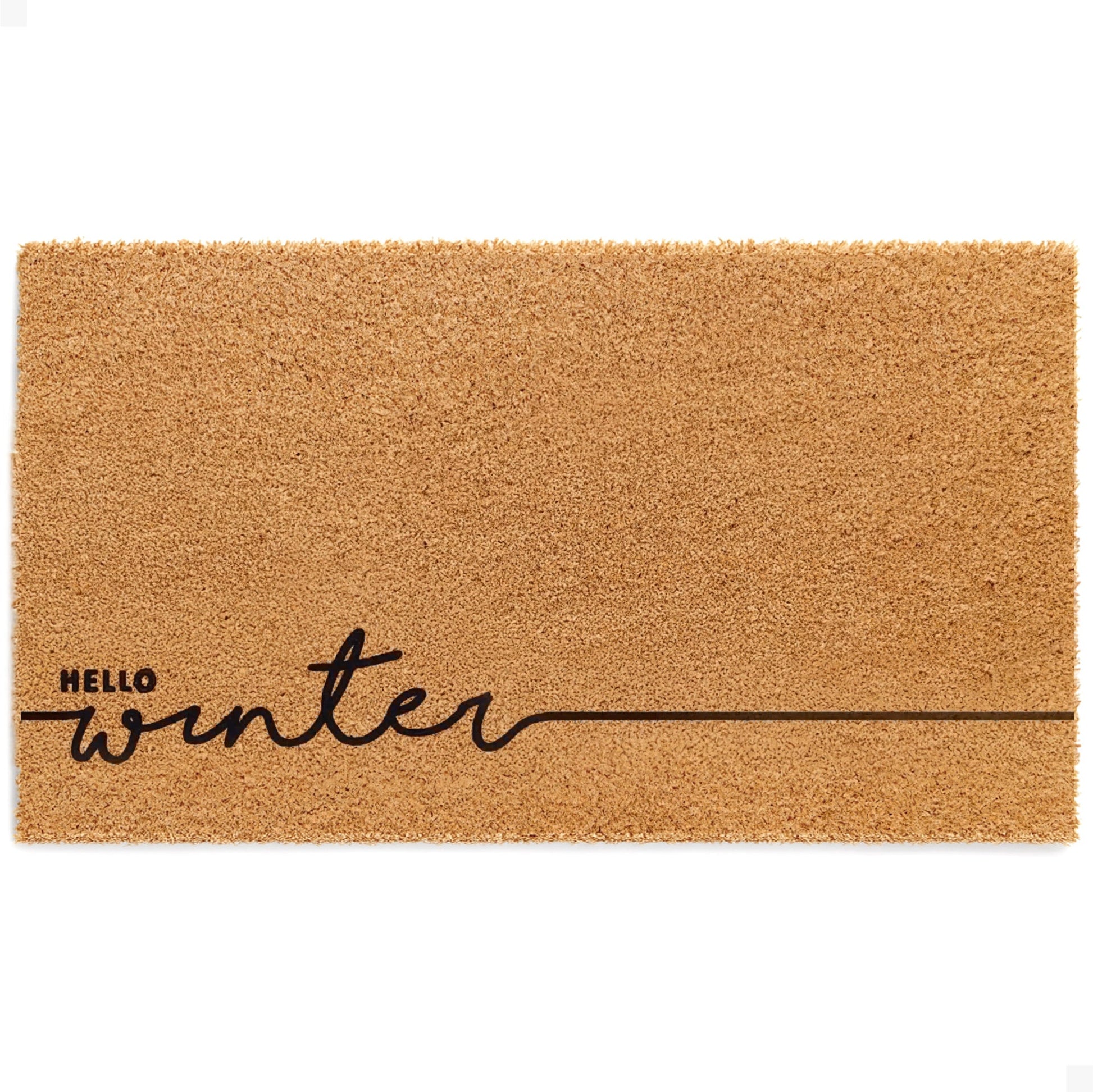 Hello Winter Natural Coir Doormat