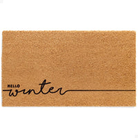 Hello Winter Natural Coir Doormat