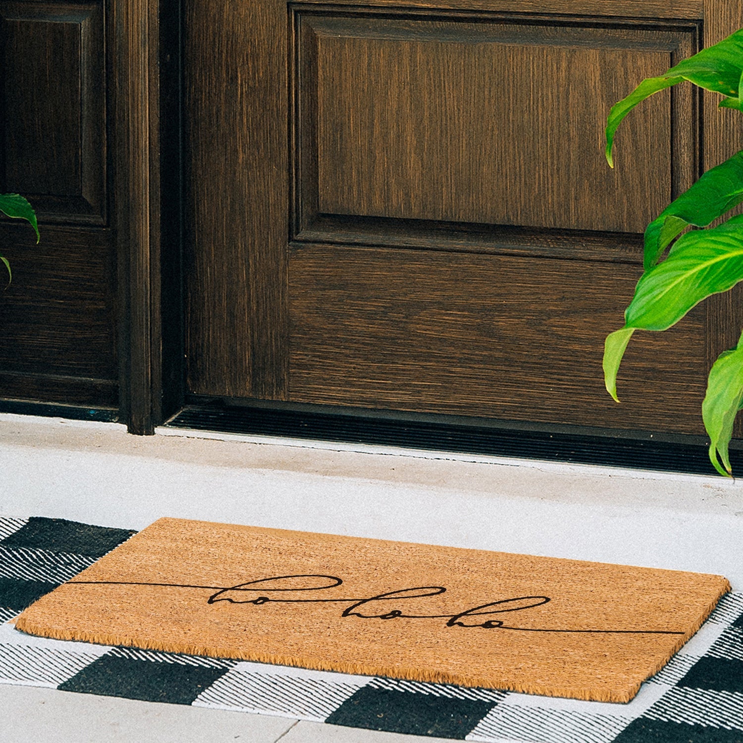 Festive Echo Natural Coir Doormat