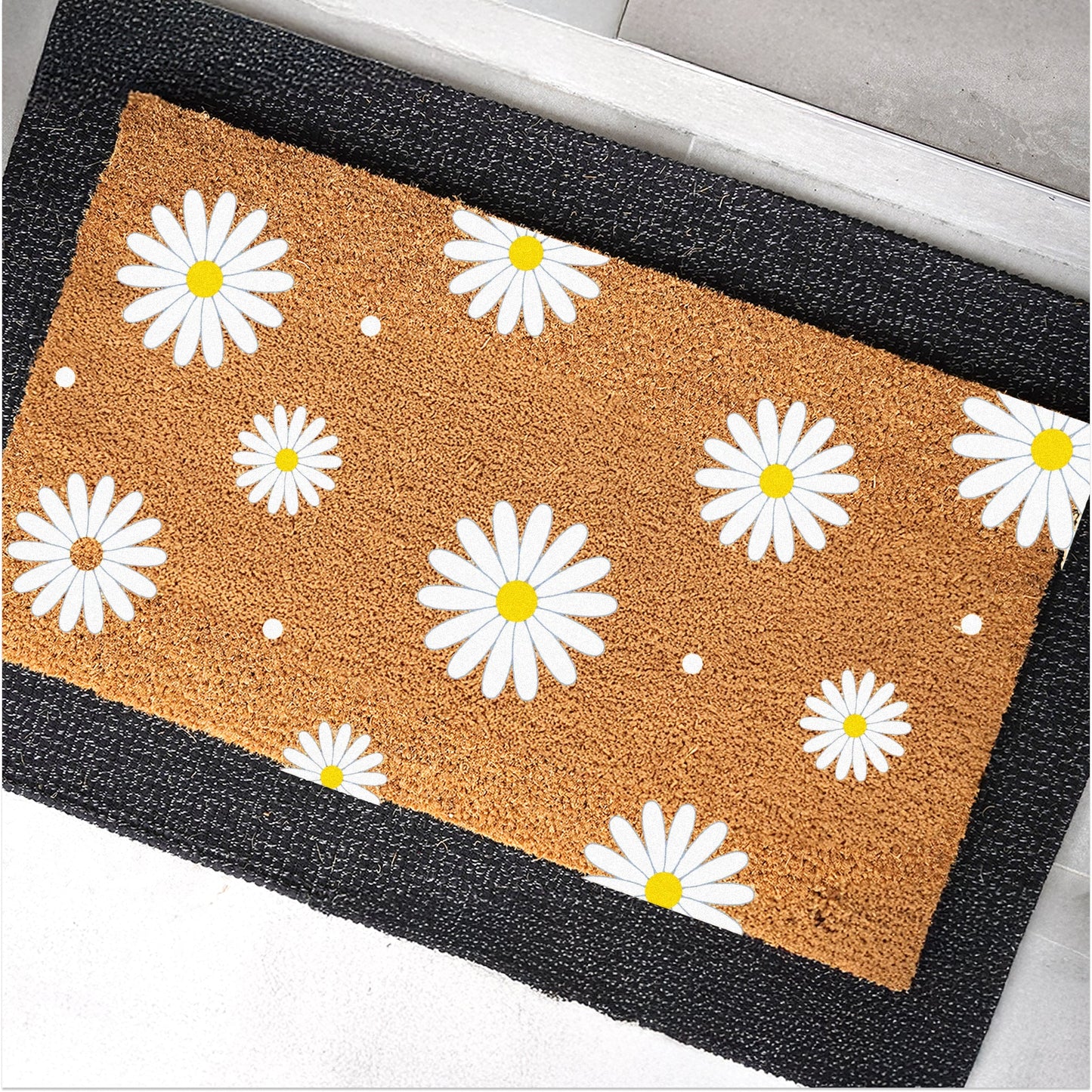 Daisy Day Natural Coir Doormat - 17x30