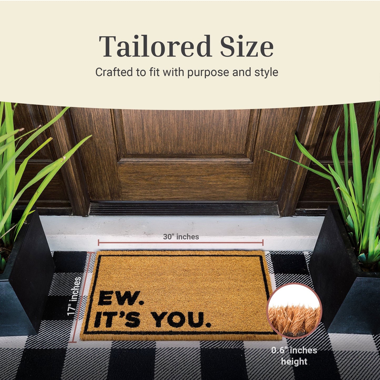 Ew Its You Natural Coir Doormat - 17x30