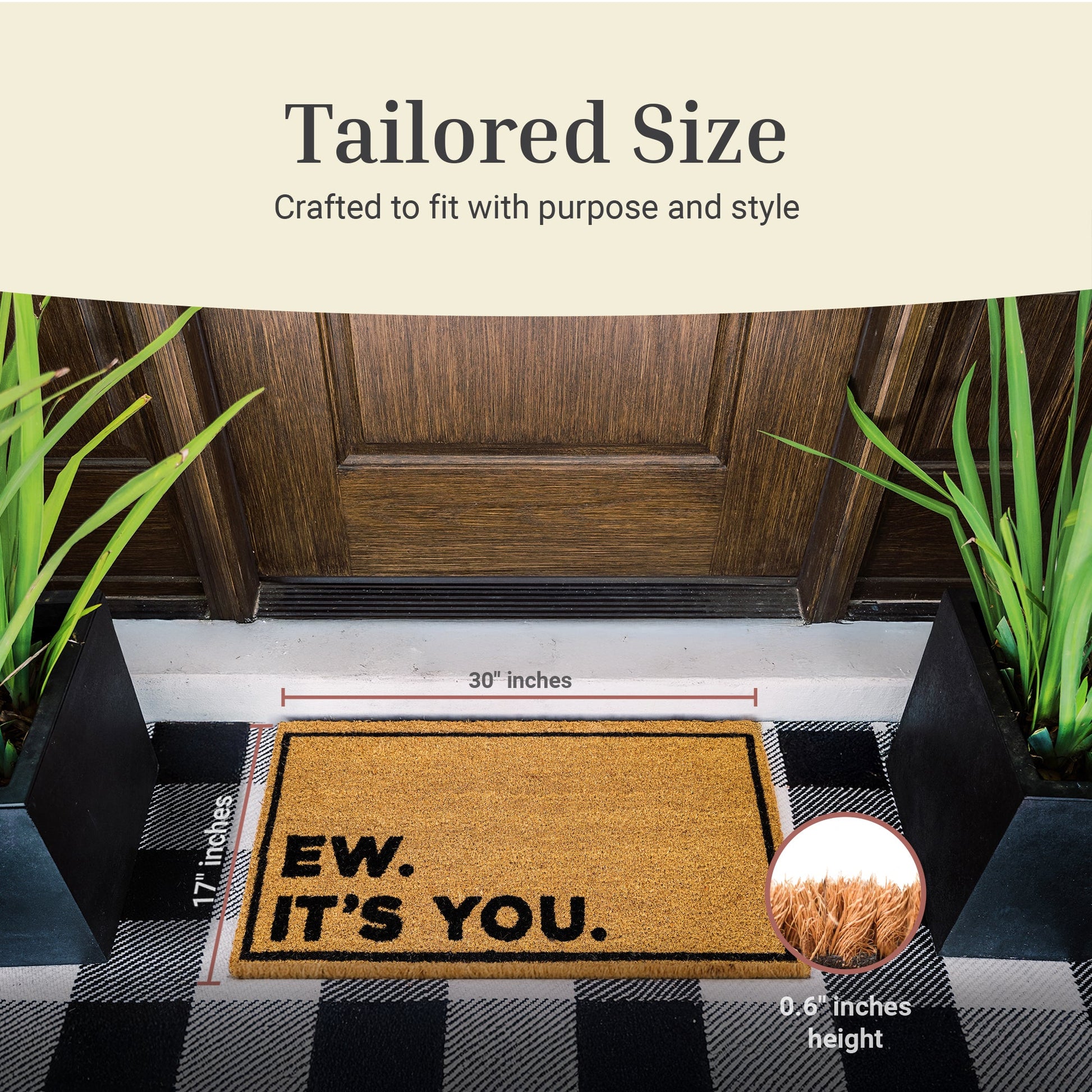 Ew Its You Natural Coir Doormat - 17x30