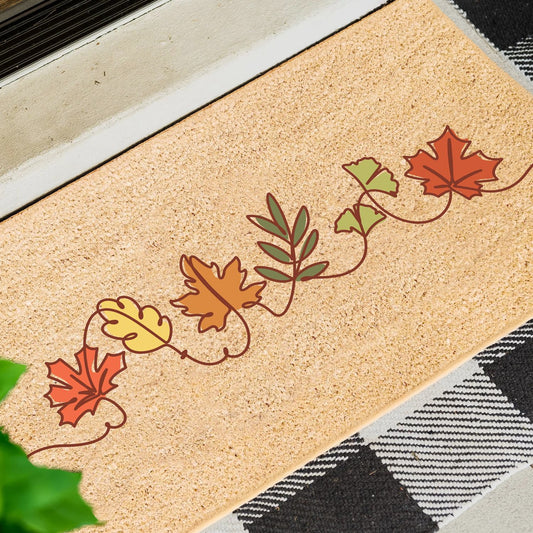 Autumn Whispers Natural Coir Doormat