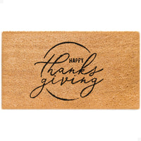 Happy Thanksgiving Natural Coir Doormat