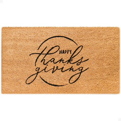 Happy Thanksgiving Natural Coir Doormat