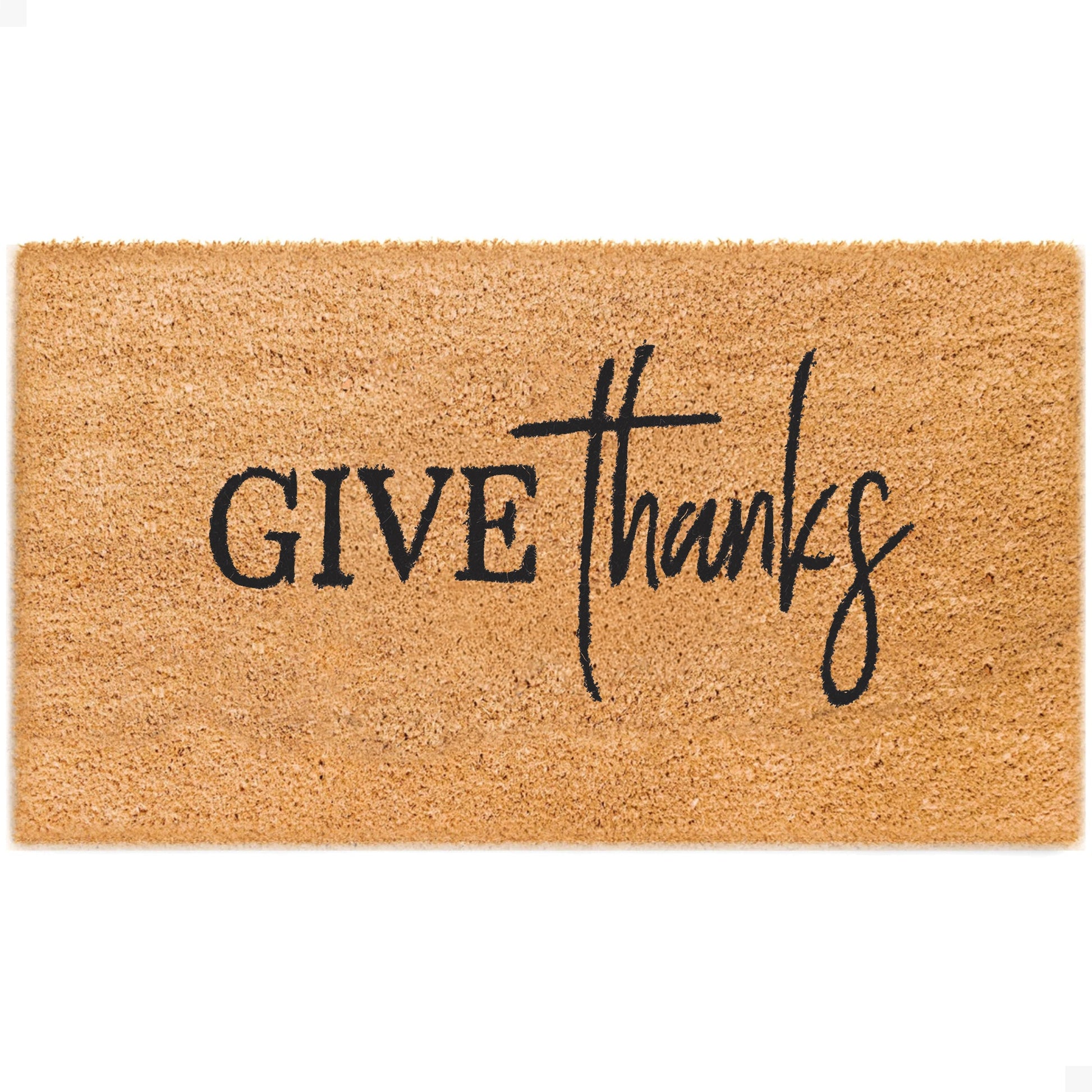 Give Thanks Natural Coir Doormat