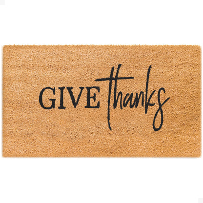 Give Thanks Natural Coir Doormat