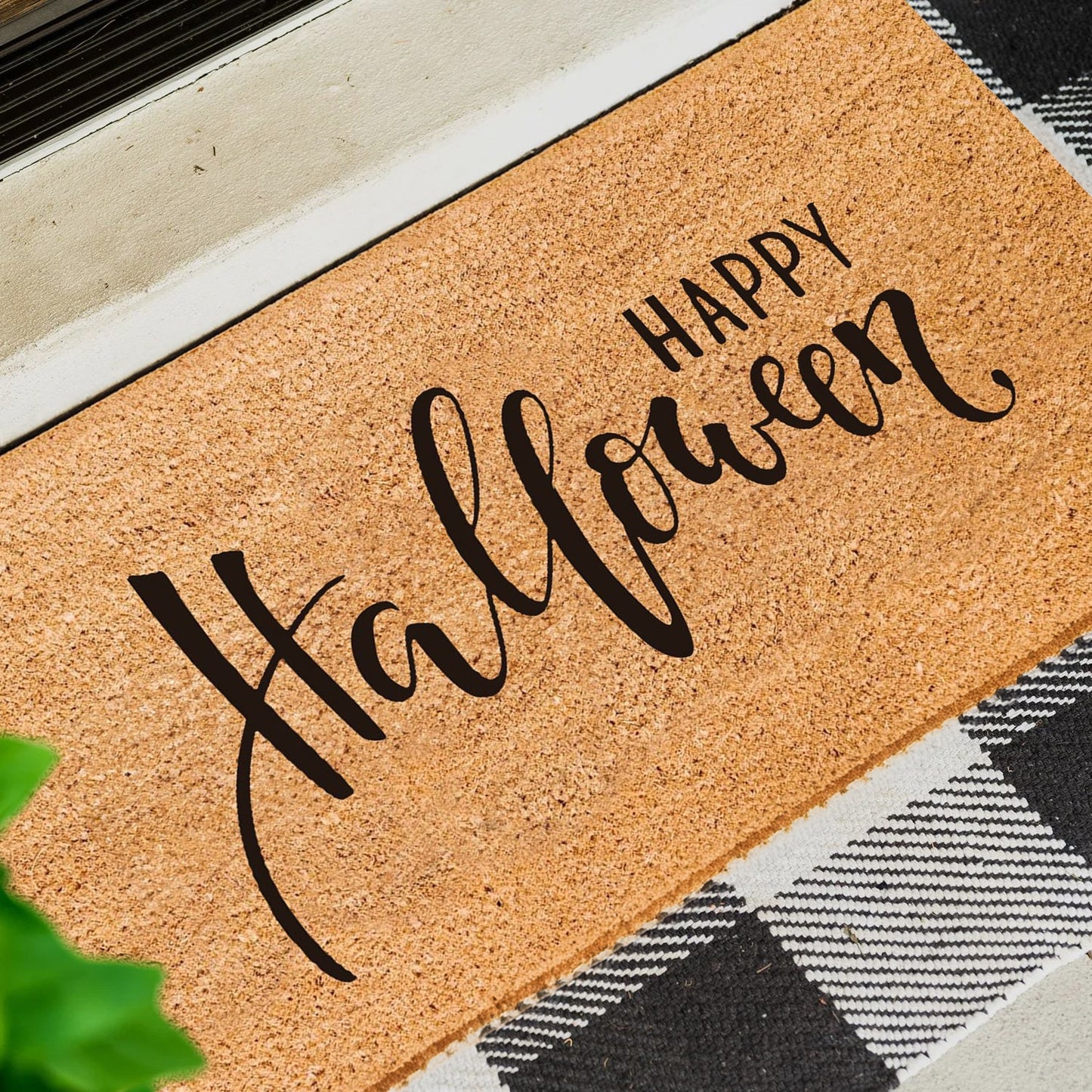 Happy Halloween Natural Coir Doormat