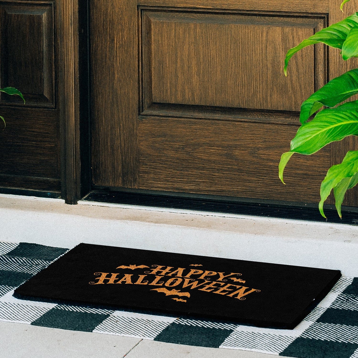 Festive Fright Natural Coir Doormat