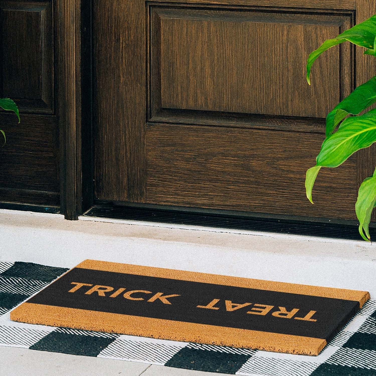 Trick or Treat Natural Coir Doormat