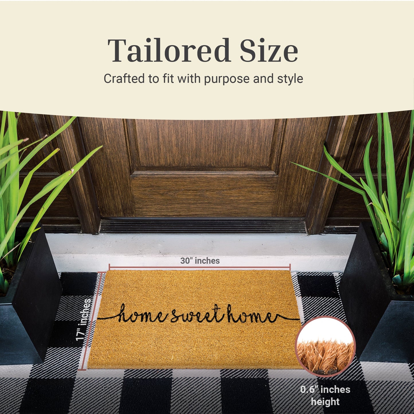 Natural Home Natural Coir Doormat - 17x30