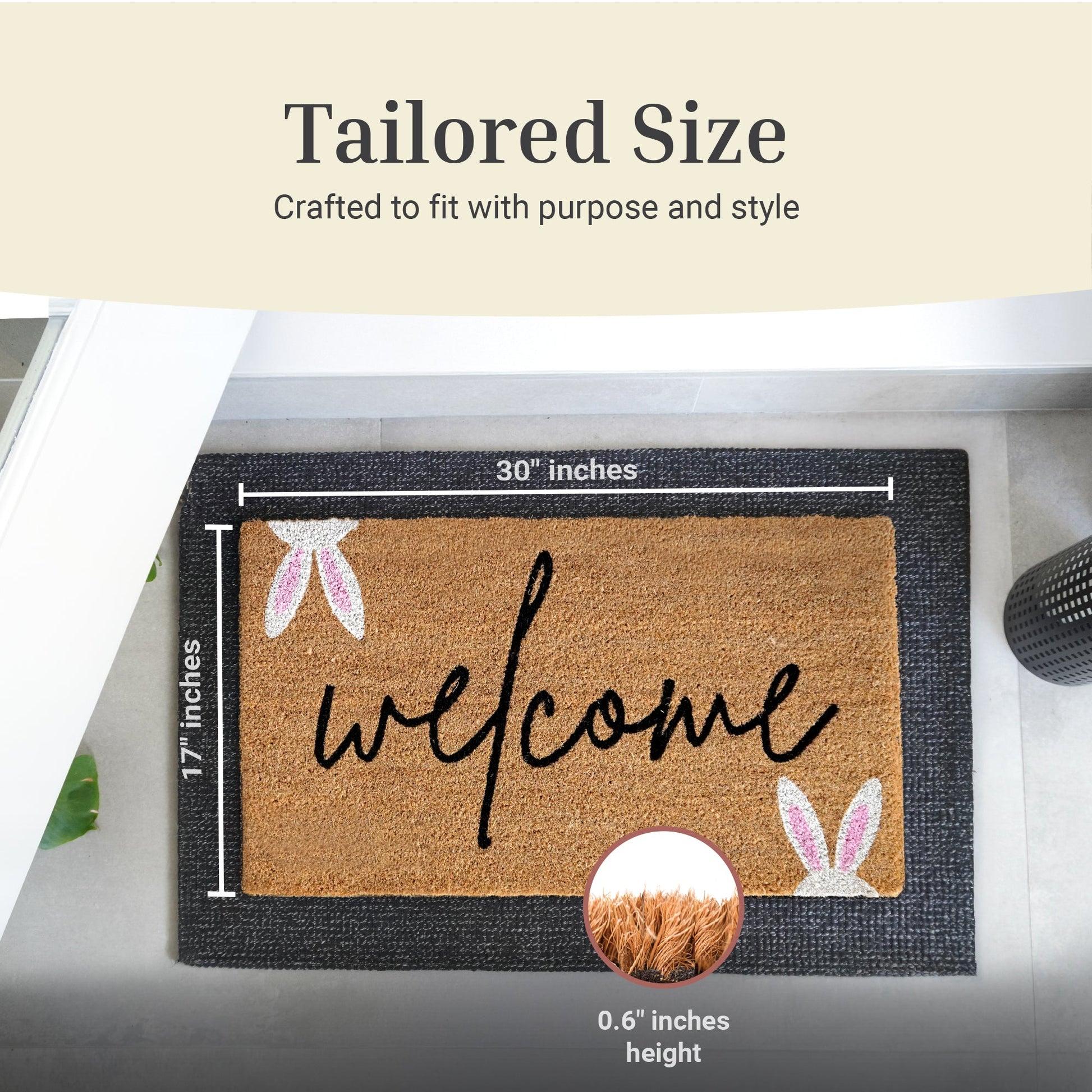 Easter Greetings Natural Coir Doormat - 17x30