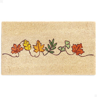 Autumn Whispers Natural Coir Doormat detail view | thoughtfully crafted to welcome you home.